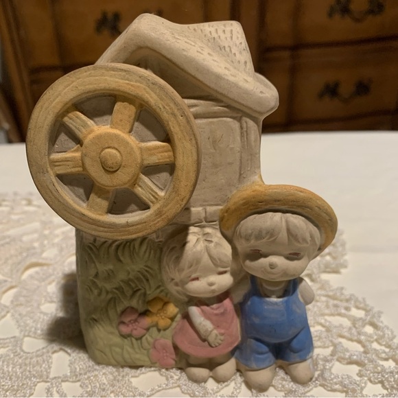 Vintage Angelus Clockwork Music Box Turning Water Wheel Plays Love Me Tender - Picture 1 of 6